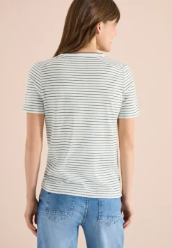 Kurzarm Shirt mit Rundhals und Streifen