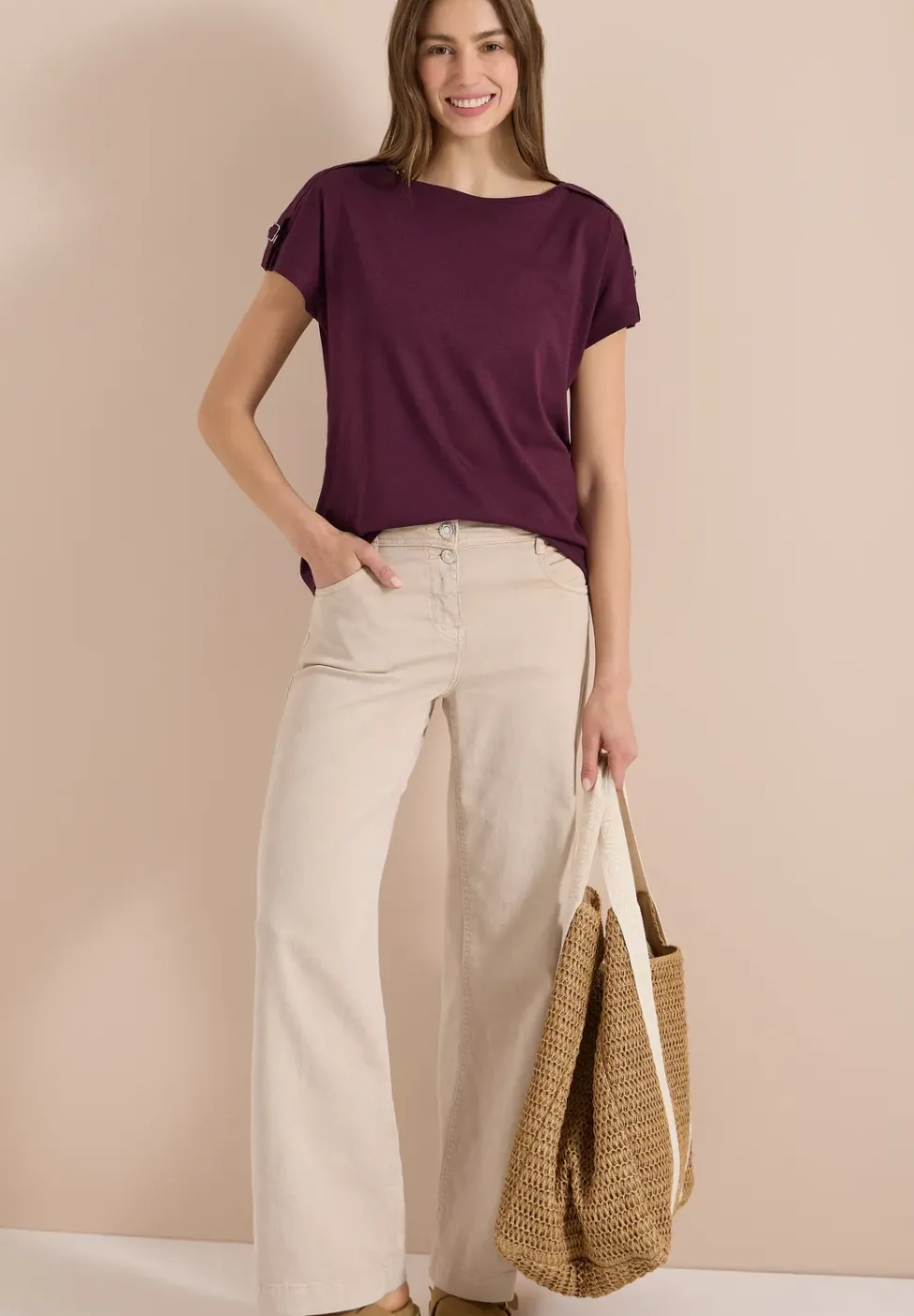 Kurzarm Shirt mit Schnallendetail