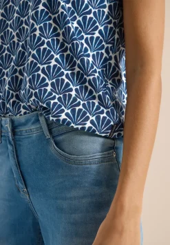 Kurzarm Shirt mit Spitzendetail