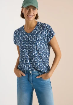 Kurzarm Shirt mit Spitzendetail