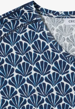 Kurzarm Shirt mit Spitzendetail