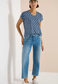 Kurzarm Shirt mit Spitzendetail