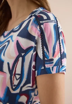 Kurzarm Shirt mit Spitzendetail