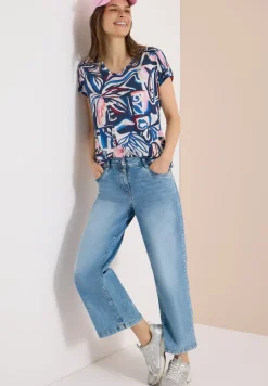 Kurzarm Shirt mit Spitzendetail
