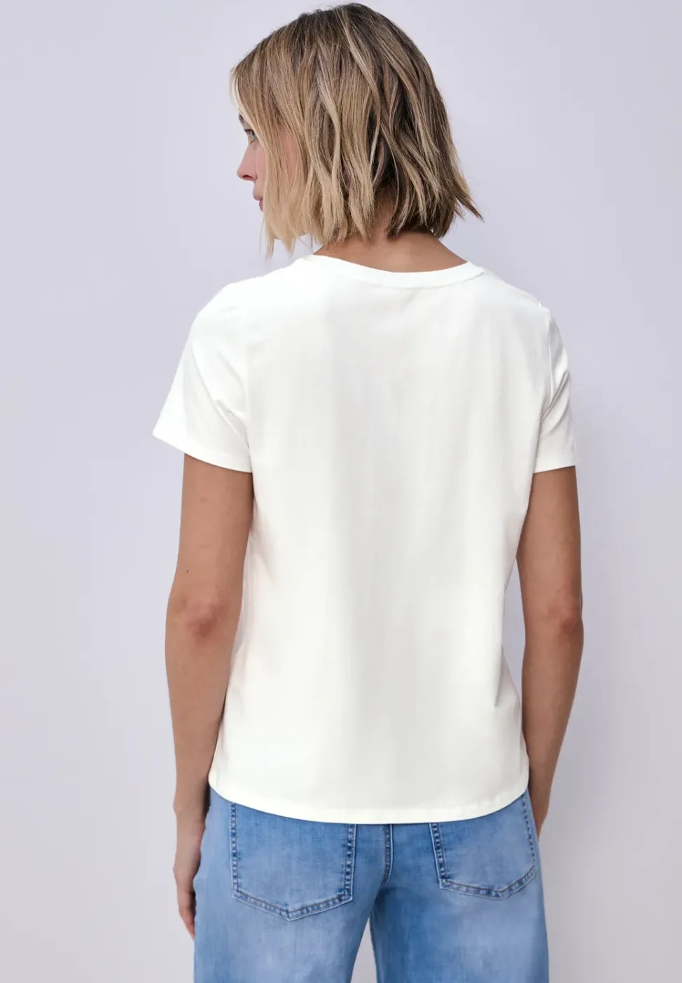Kurzarm Shirt mit Streifen-Tasche