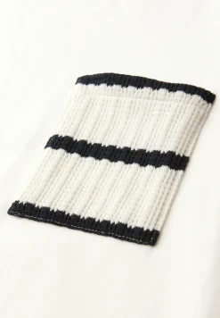 Kurzarm Shirt mit Streifen-Tasche