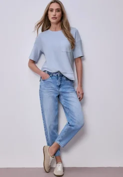 Kurzarmshirt mit Strukturmix