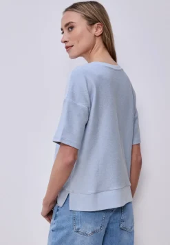 Kurzarmshirt mit Strukturmix
