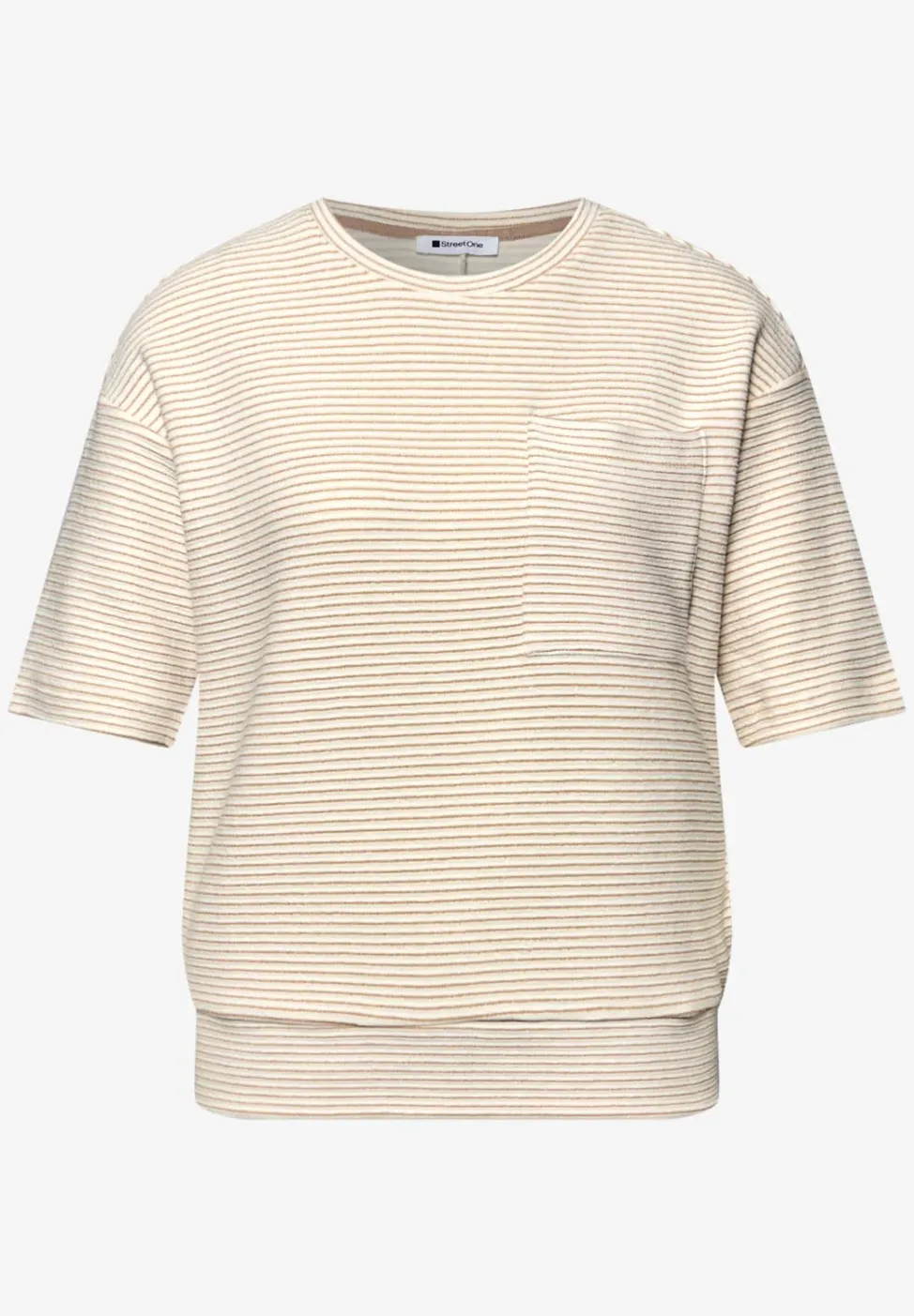 Kurzarmshirt mit Strukturstreifen
