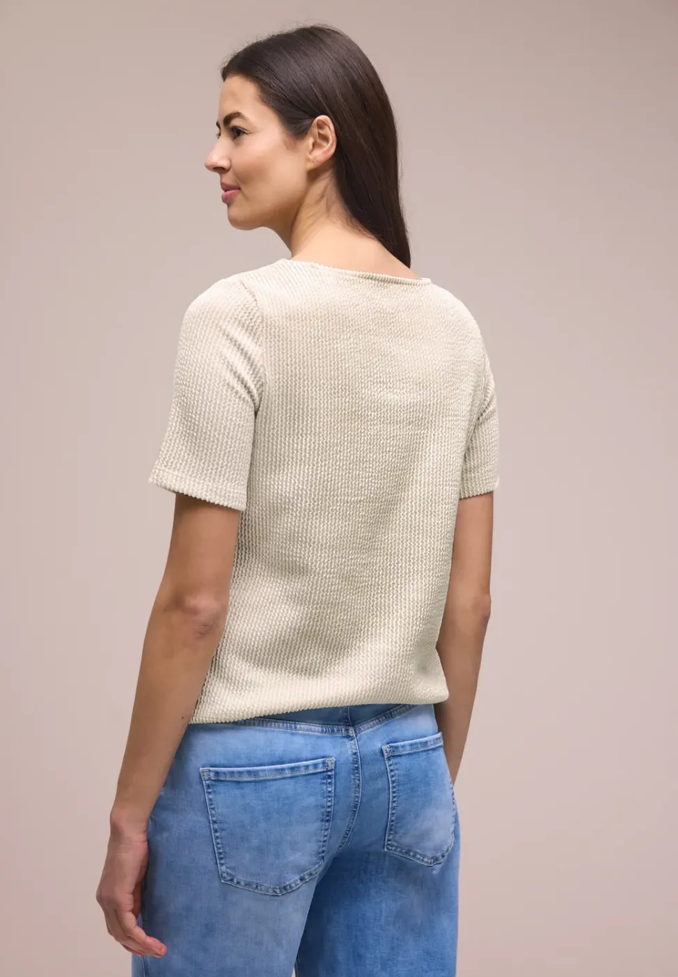 Kurzarm Shirt mit Strukturstreifen