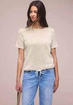 Kurzarm Shirt mit Strukturstreifen