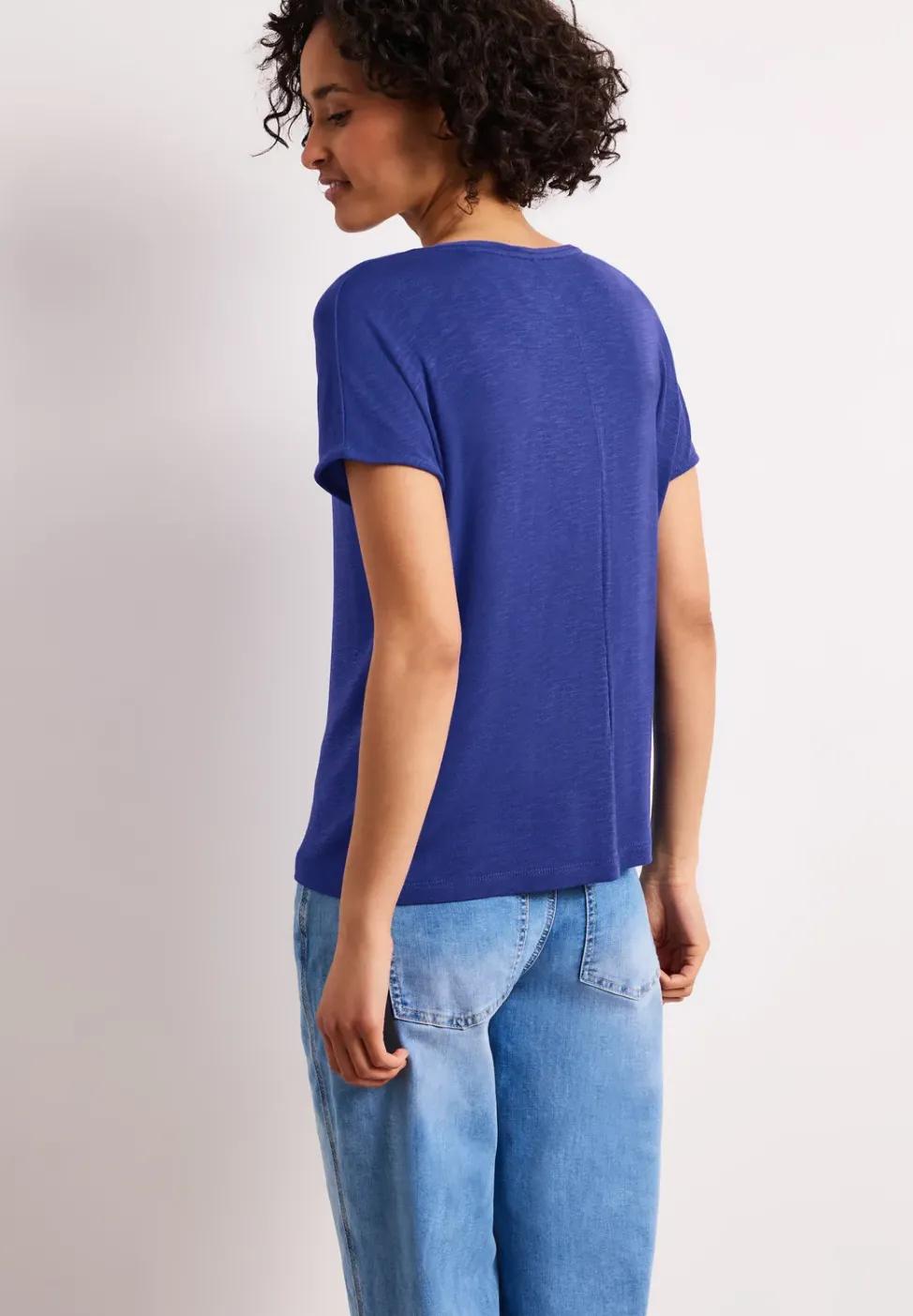 Kurzarm Shirt mit U-Boot-Ausschnitt