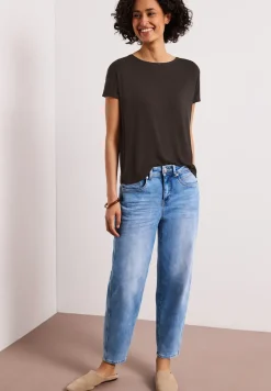 Kurzarm Shirt mit U-Boot-Ausschnitt