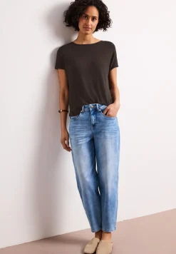 Kurzarm Shirt mit U-Boot-Ausschnitt