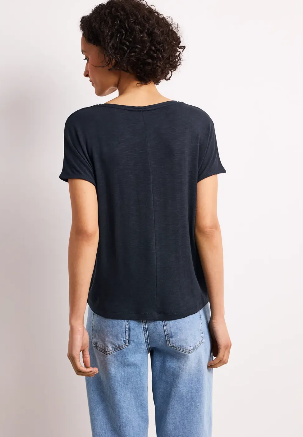 Kurzarm Shirt mit U-Boot-Ausschnitt
