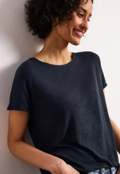 Kurzarm Shirt mit U-Boot-Ausschnitt