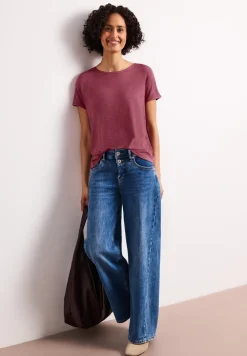 Kurzarm Shirt mit U-Boot-Ausschnitt