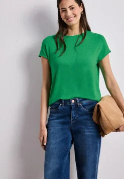 Kurzarm Shirt mit U-Boot-Ausschnitt