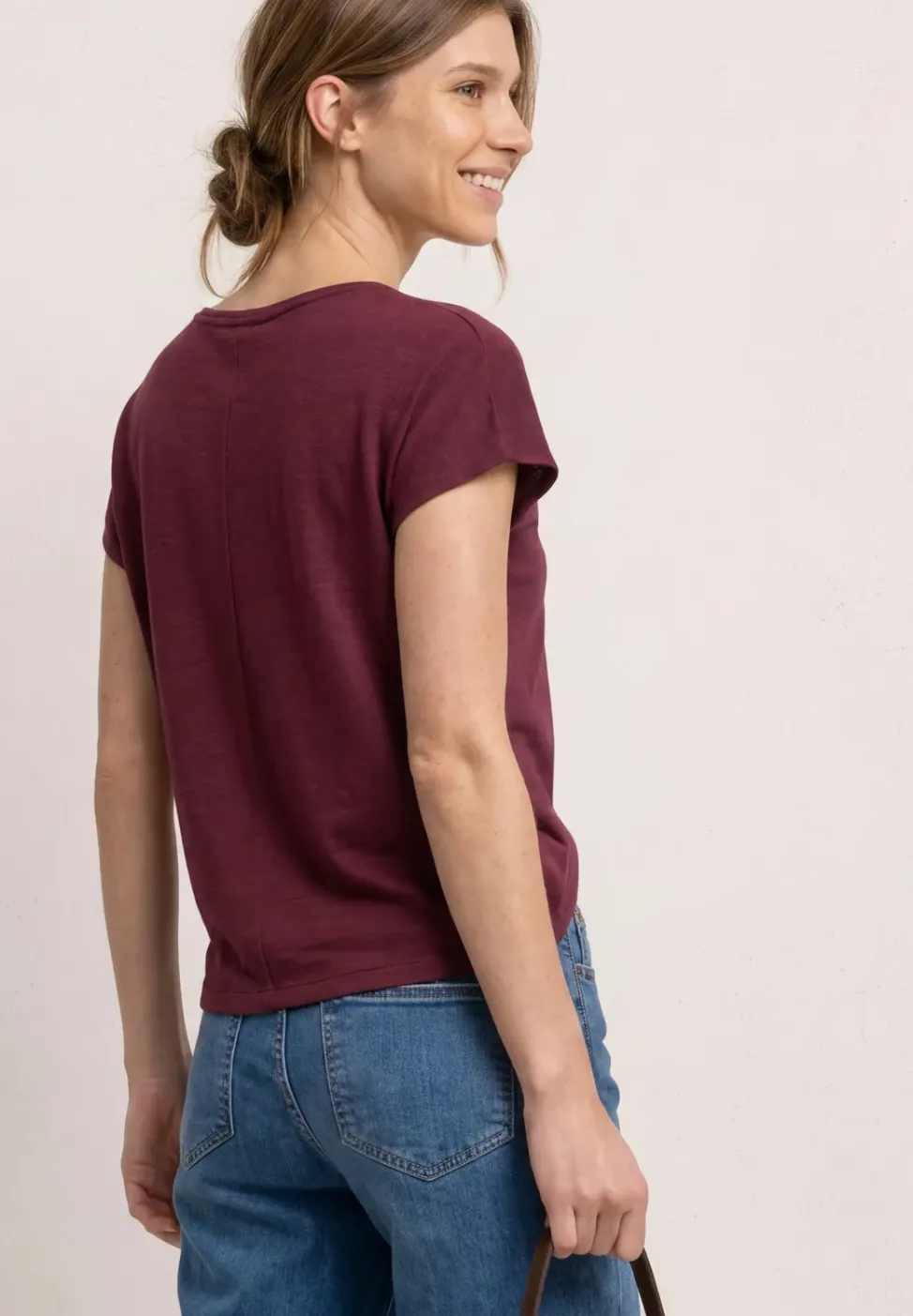 Kurzarm Shirt mit U-Boot-Ausschnitt