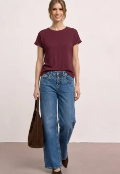 Kurzarm Shirt mit U-Boot-Ausschnitt