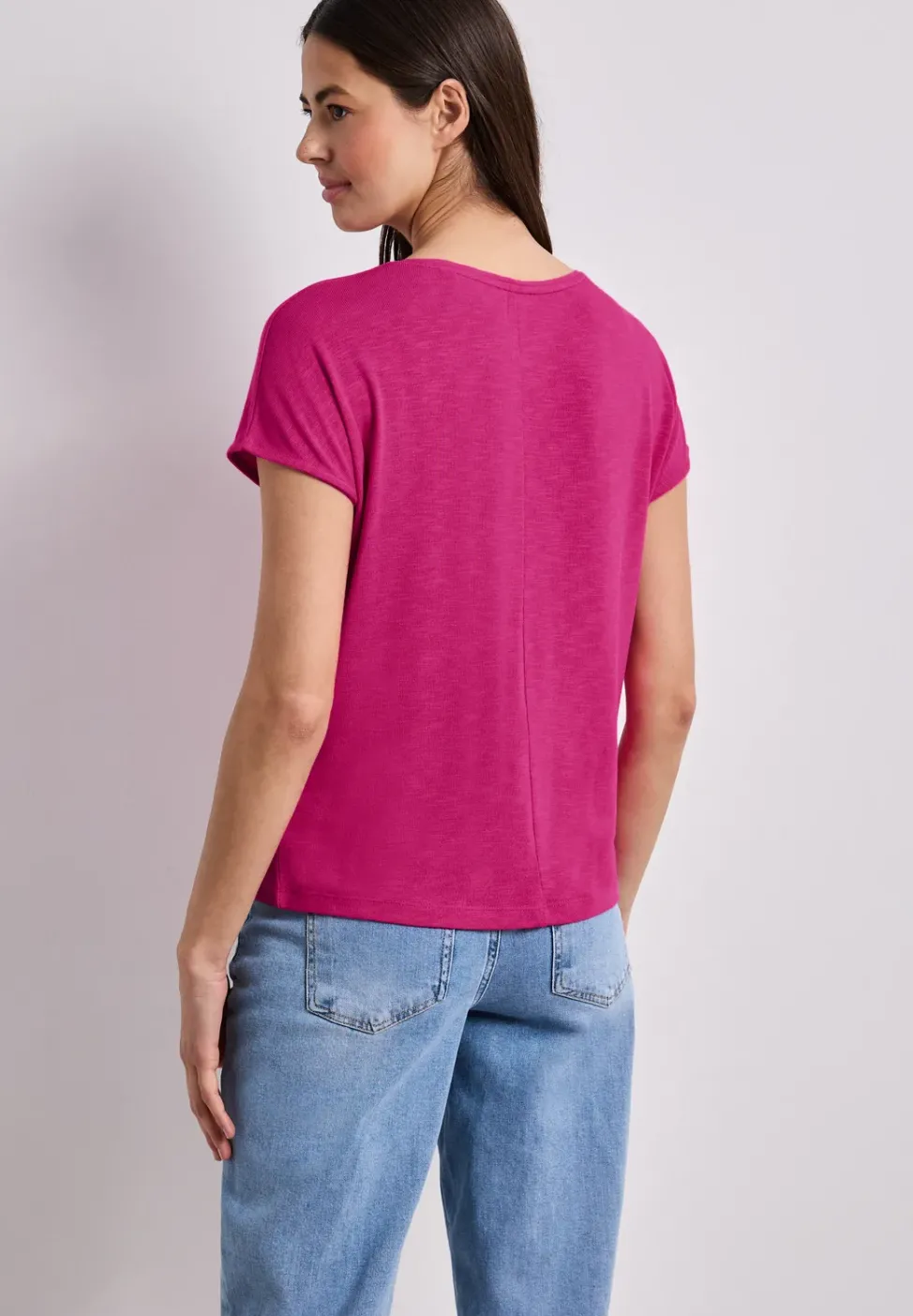 Kurzarm Shirt mit U-Boot-Ausschnitt