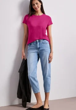 Kurzarm Shirt mit U-Boot-Ausschnitt
