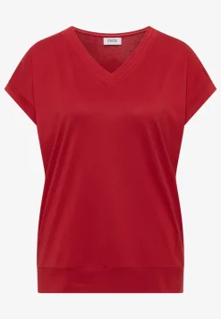 Kurzarm Shirt mit V-Neck in Unifarbe