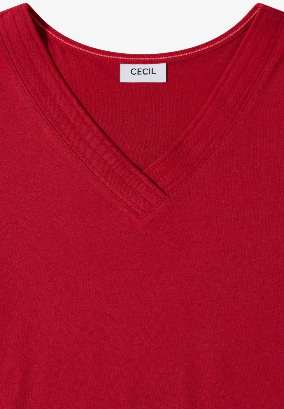 Kurzarm Shirt mit V-Neck in Unifarbe