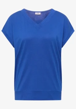 Kurzarm Shirt mit V-Neck in Unifarbe