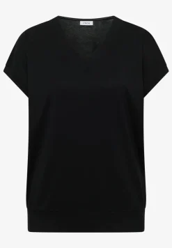Kurzarm Shirt mit V-Neck in Unifarbe