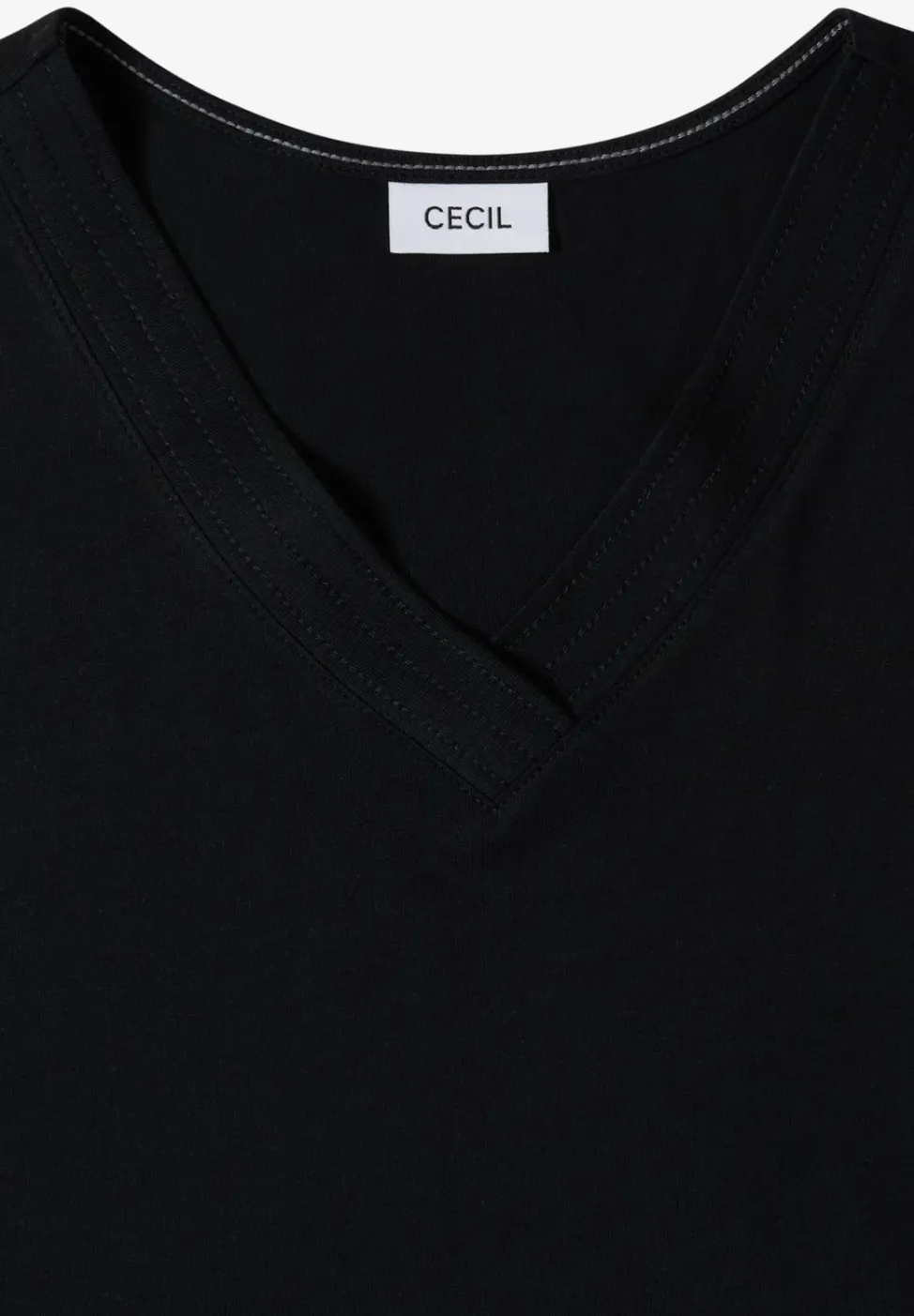Kurzarm Shirt mit V-Neck in Unifarbe