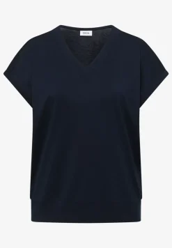 Kurzarm Shirt mit V-Neck in Unifarbe