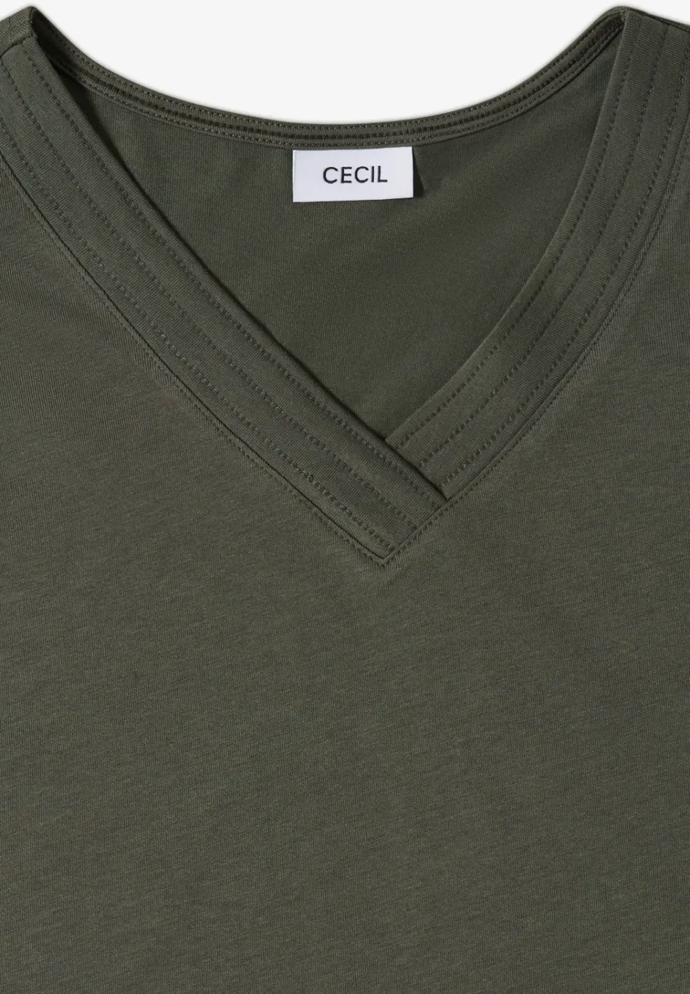 Kurzarm Shirt mit V-Neck in Unifarbe