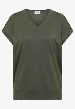 Kurzarm Shirt mit V-Neck in Unifarbe