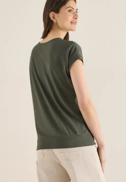 Kurzarm Shirt mit V-Neck in Unifarbe