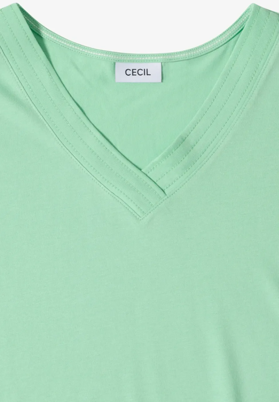 Kurzarm Shirt mit V-Neck in Unifarbe