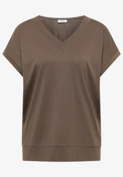Kurzarm Shirt mit V-Neck in Unifarbe