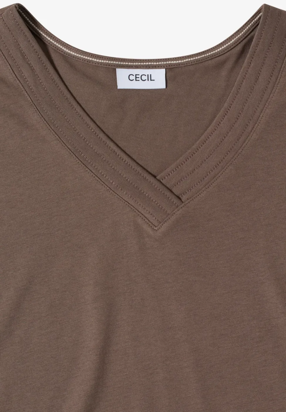 Kurzarm Shirt mit V-Neck in Unifarbe