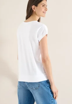 Kurzarm Shirt mit V-Neck in Unifarbe
