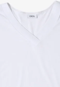 Kurzarm Shirt mit V-Neck in Unifarbe