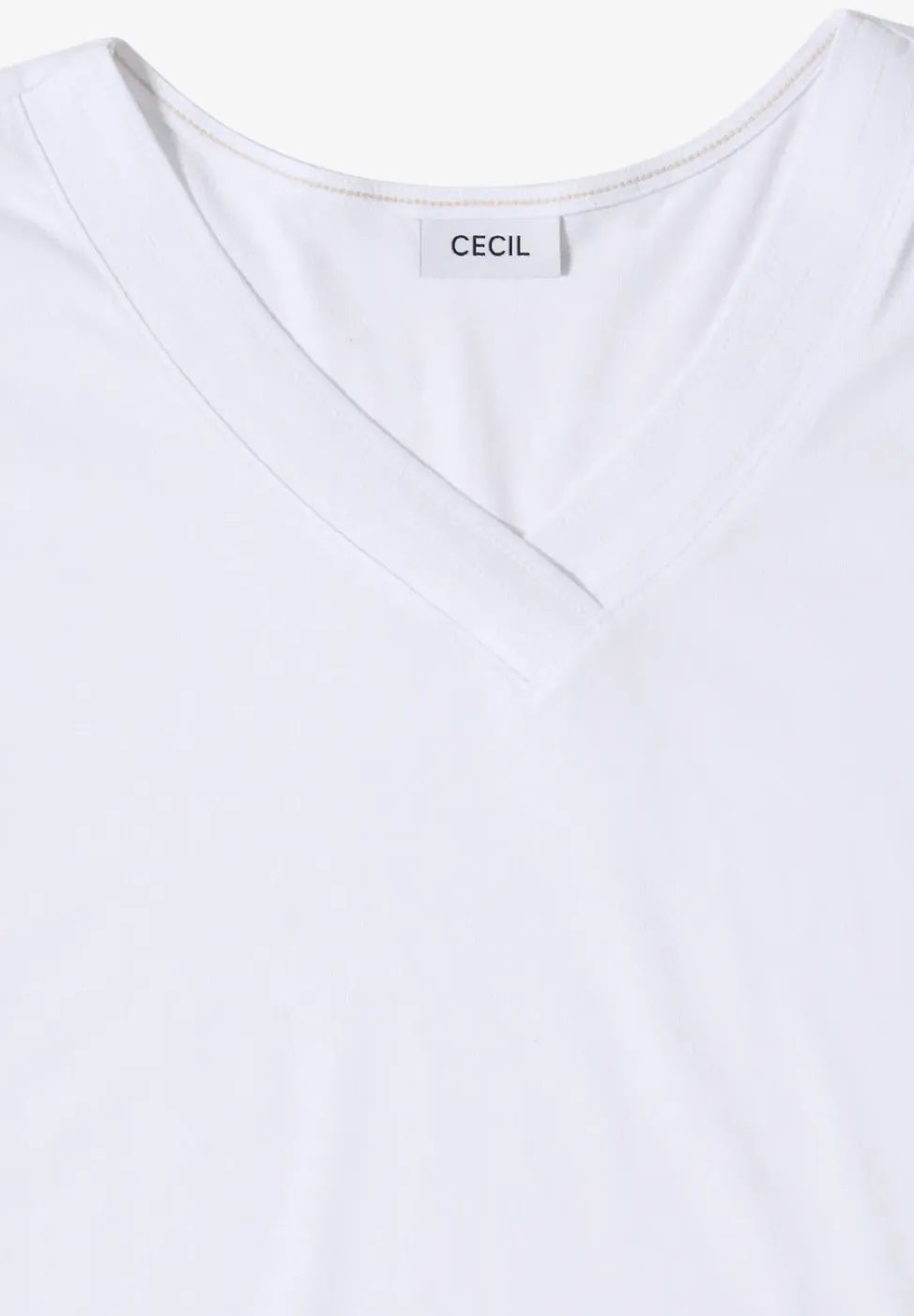 Kurzarm Shirt mit V-Neck in Unifarbe