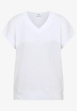 Kurzarm Shirt mit V-Neck in Unifarbe