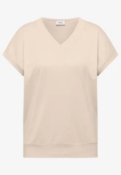 Kurzarm Shirt mit V-Neck in Unifarbe