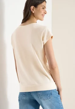 Kurzarm Shirt mit V-Neck in Unifarbe