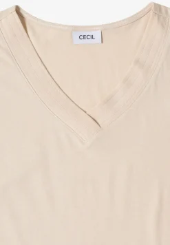Kurzarm Shirt mit V-Neck in Unifarbe