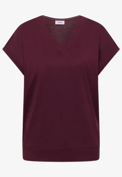 Kurzarm Shirt mit V-Neck in Unifarbe