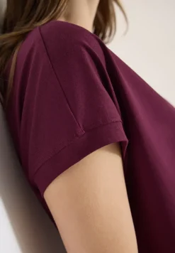 Kurzarm Shirt mit V-Neck in Unifarbe