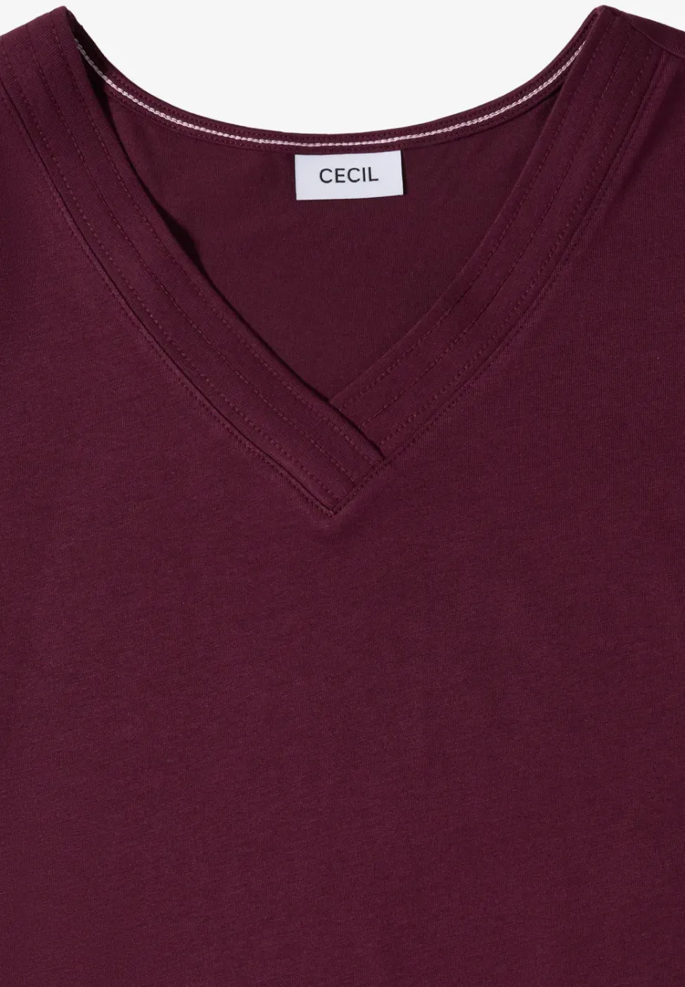 Kurzarm Shirt mit V-Neck in Unifarbe