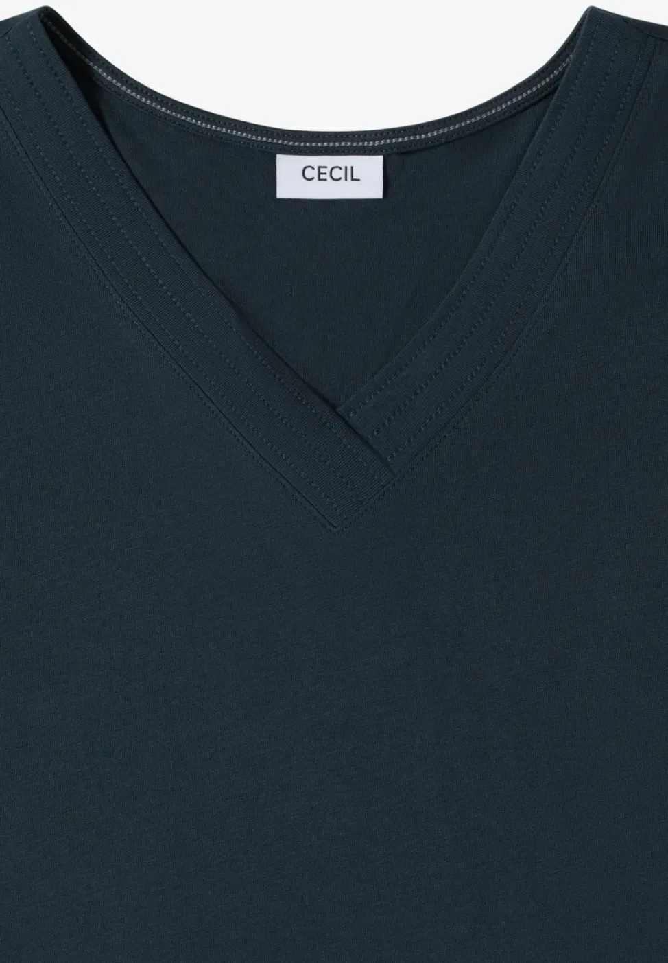 Kurzarm Shirt mit V-Neck in Unifarbe