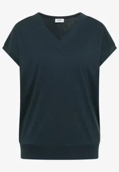 Kurzarm Shirt mit V-Neck in Unifarbe
